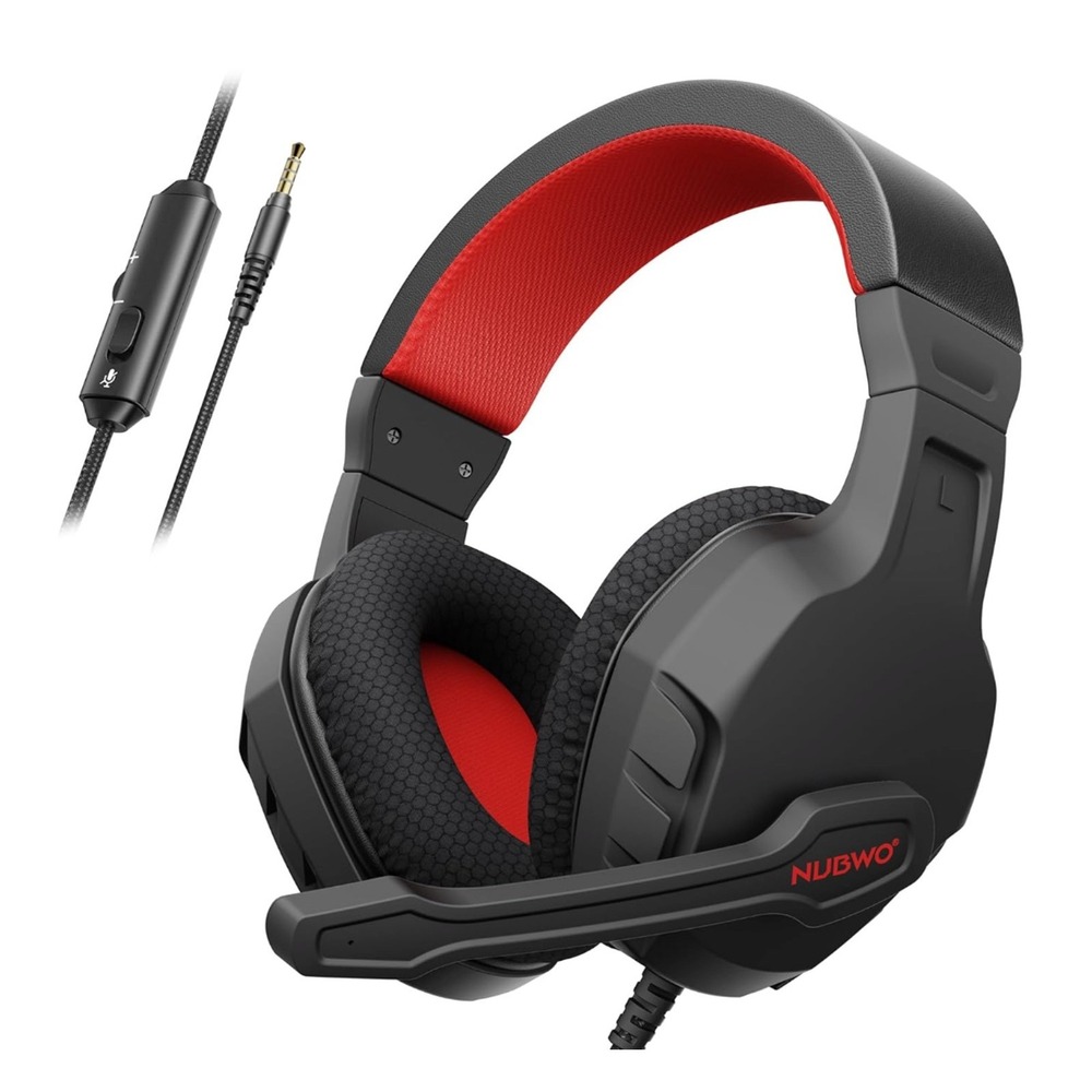NUBWO‎ U3 Gaming Headset Black/Red Noise Isolation Wired Over-Ear